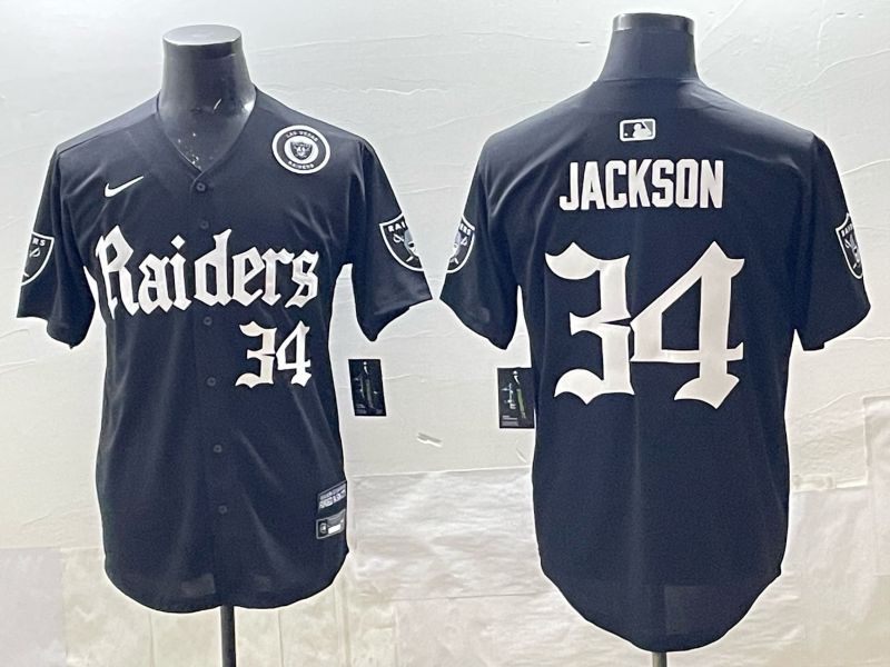 Men 2025 Oakland Raiders #34 Jackson black 6th generation Joint Name Nike Limited NFL Jersey style 06->oakland raiders->NFL Jersey